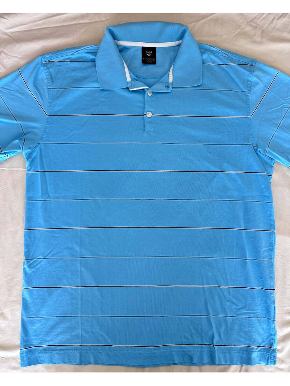 Nike Men's Short Sleeve Golf Polo XL Light Blue Striped